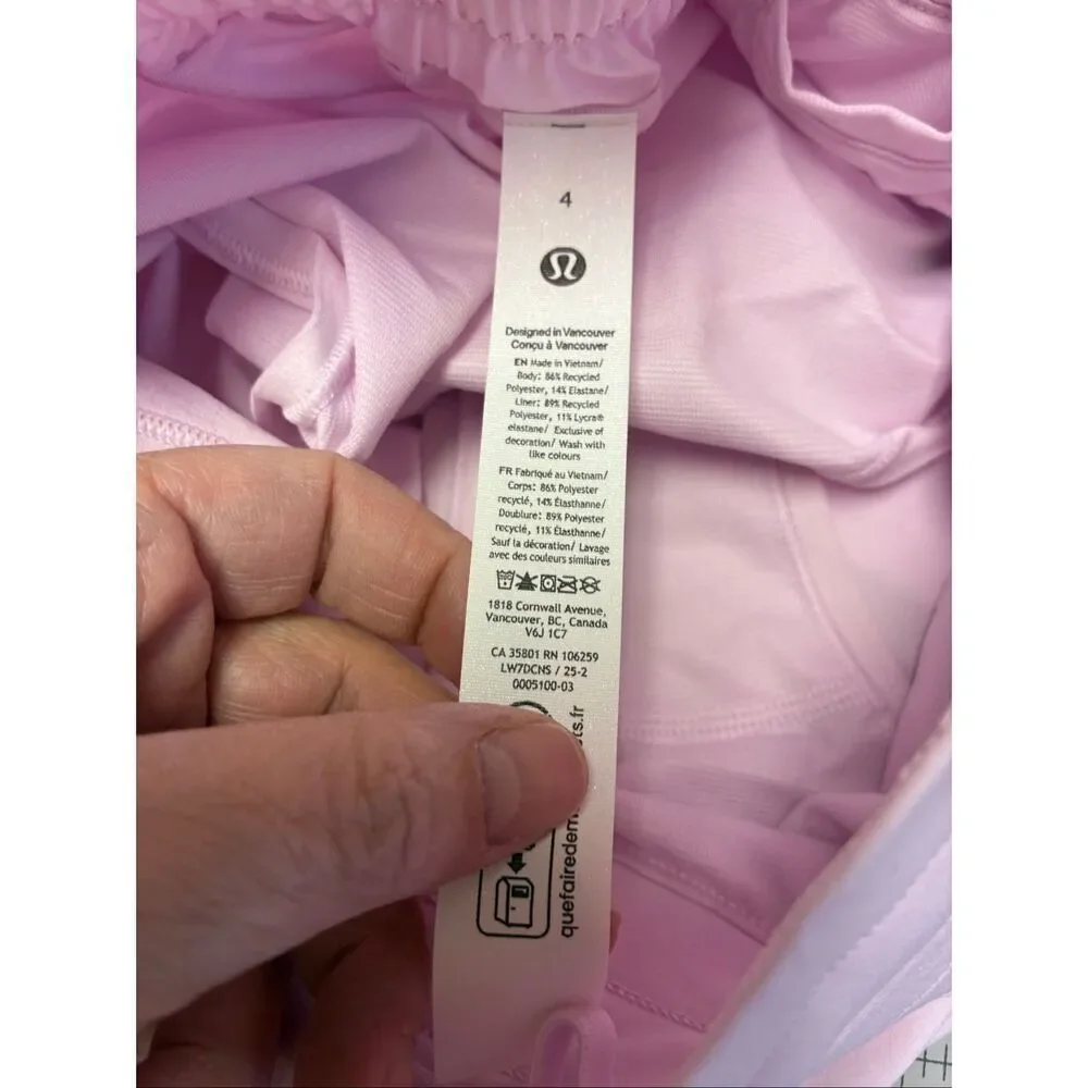 Lululemon NWT Hotty Hot High Rise Short 4” in Pink Organza Size 4